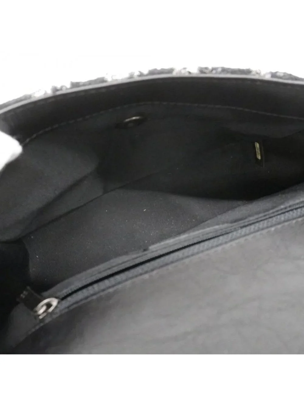 Chanel Handbag Black Gray Silver 2-Way Bag - Picture 4 of 10